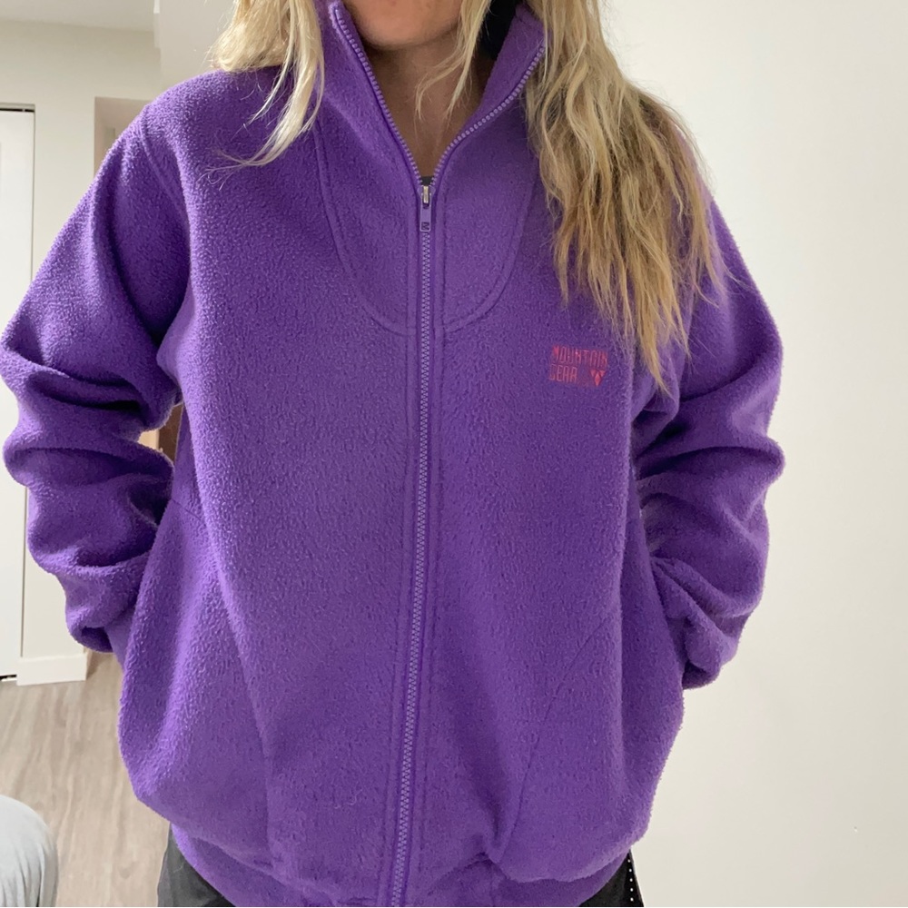 Purple thrifted zip up fleece